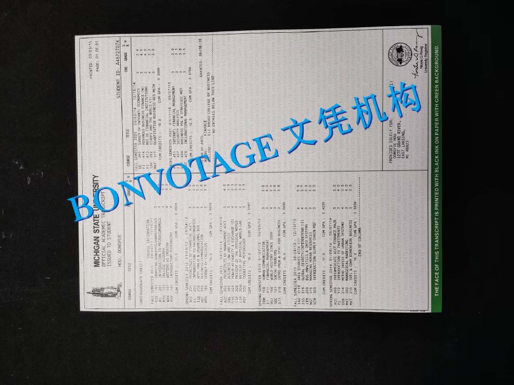 密西根大学成绩单改分/密西根大学成绩单图片